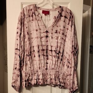 Jennifer Lopez Lavender and Burgundy Blouse.  Sz L.